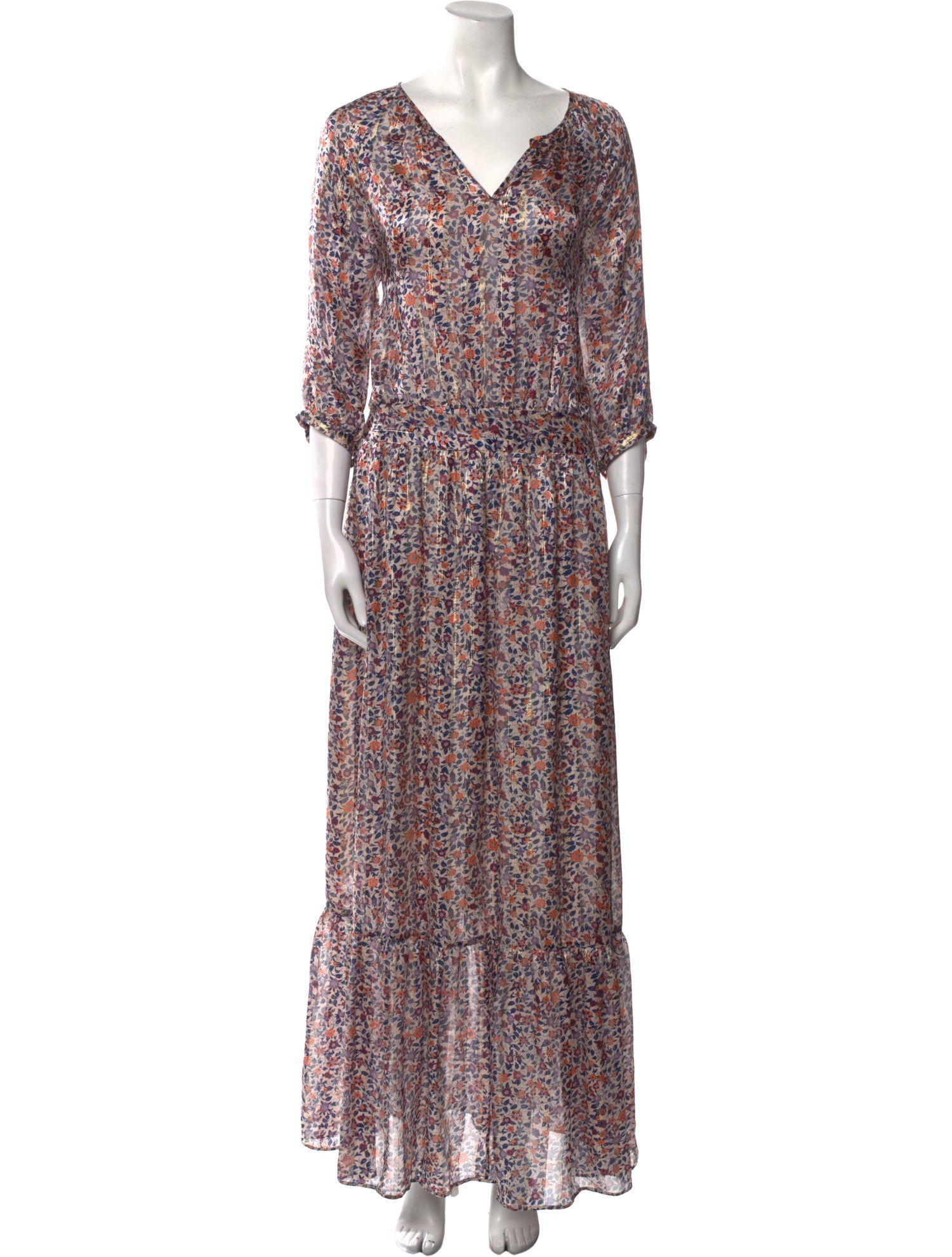 Gerard Darel Floral Print Long Dress w/ Tags