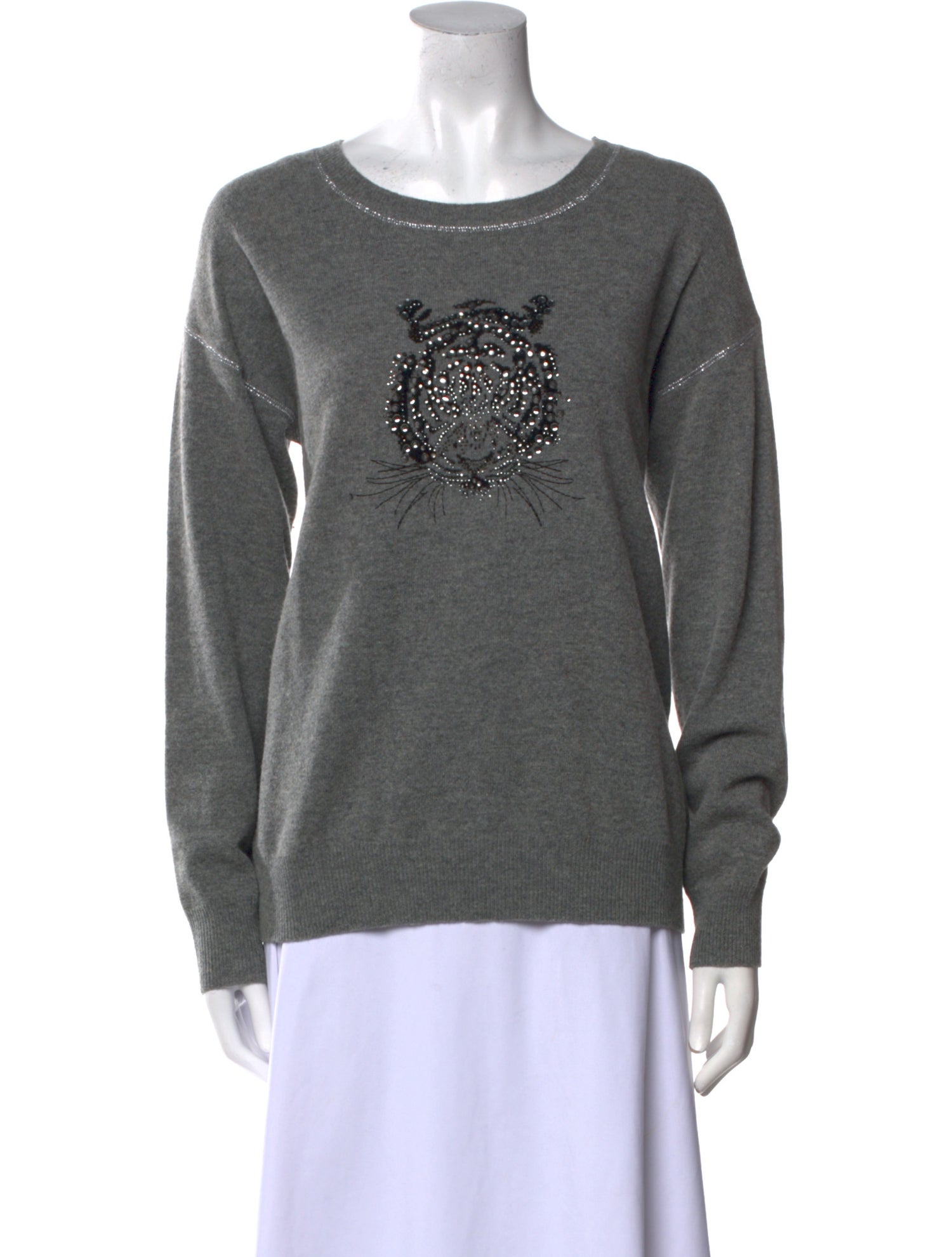 Gerard Darel Merino Wool Graphic Print Sweater