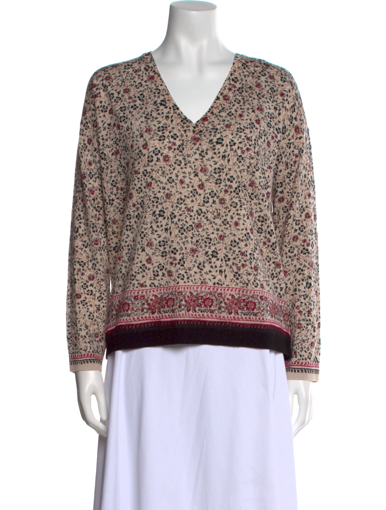 Gerard Darel Wool Floral Print Sweater