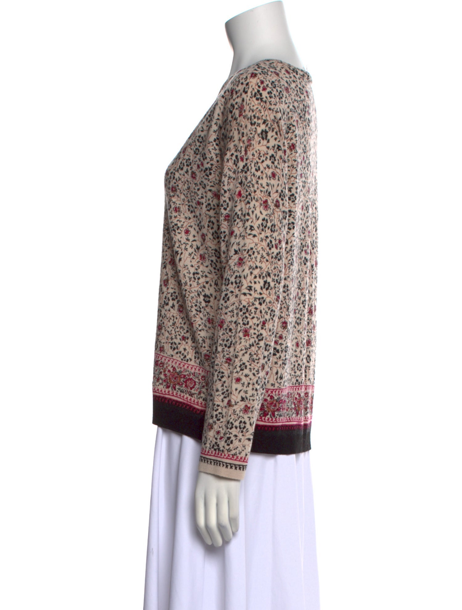 Gerard Darel Wool Floral Print Sweater