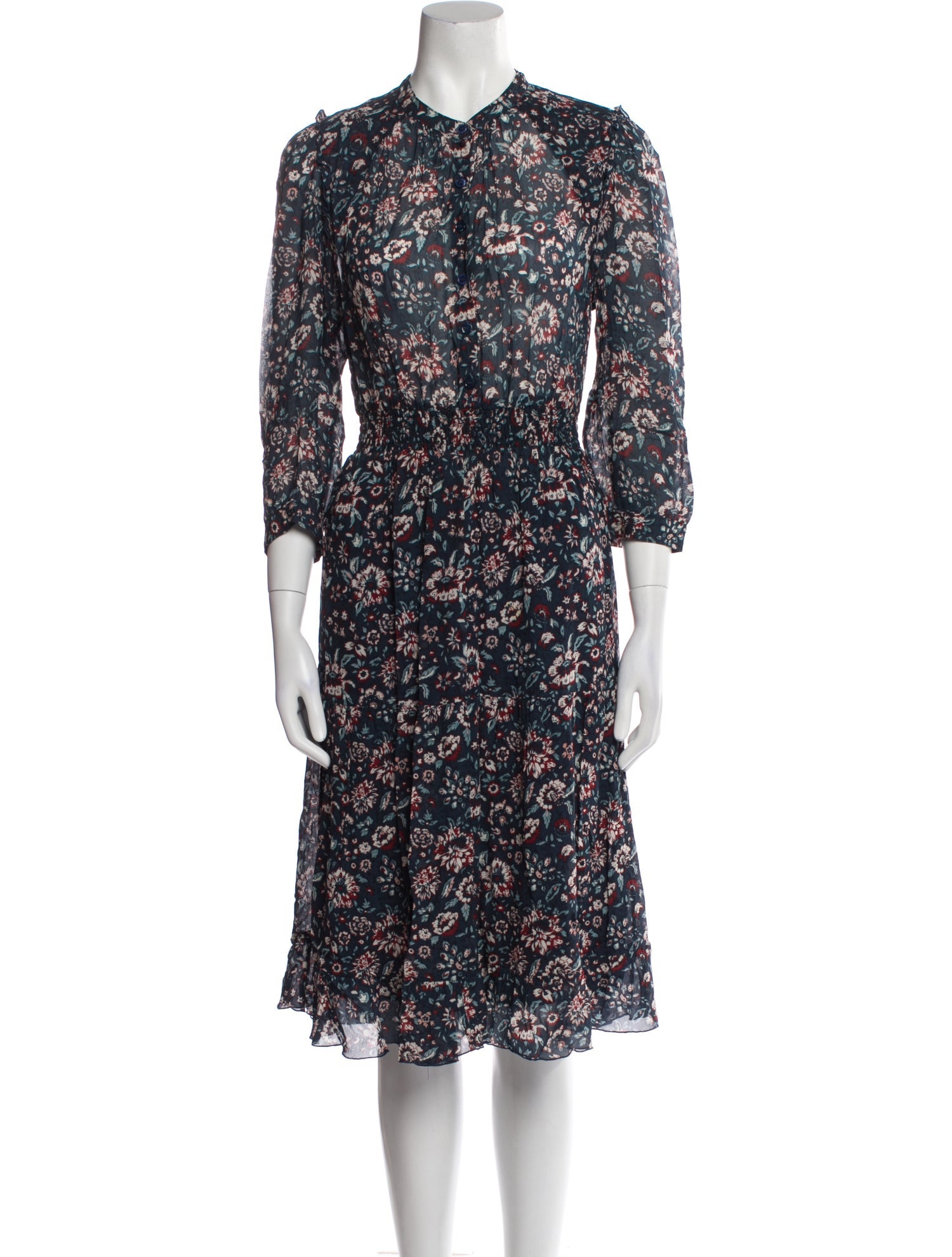 Gerard Darel Floral Print Midi Length Dress