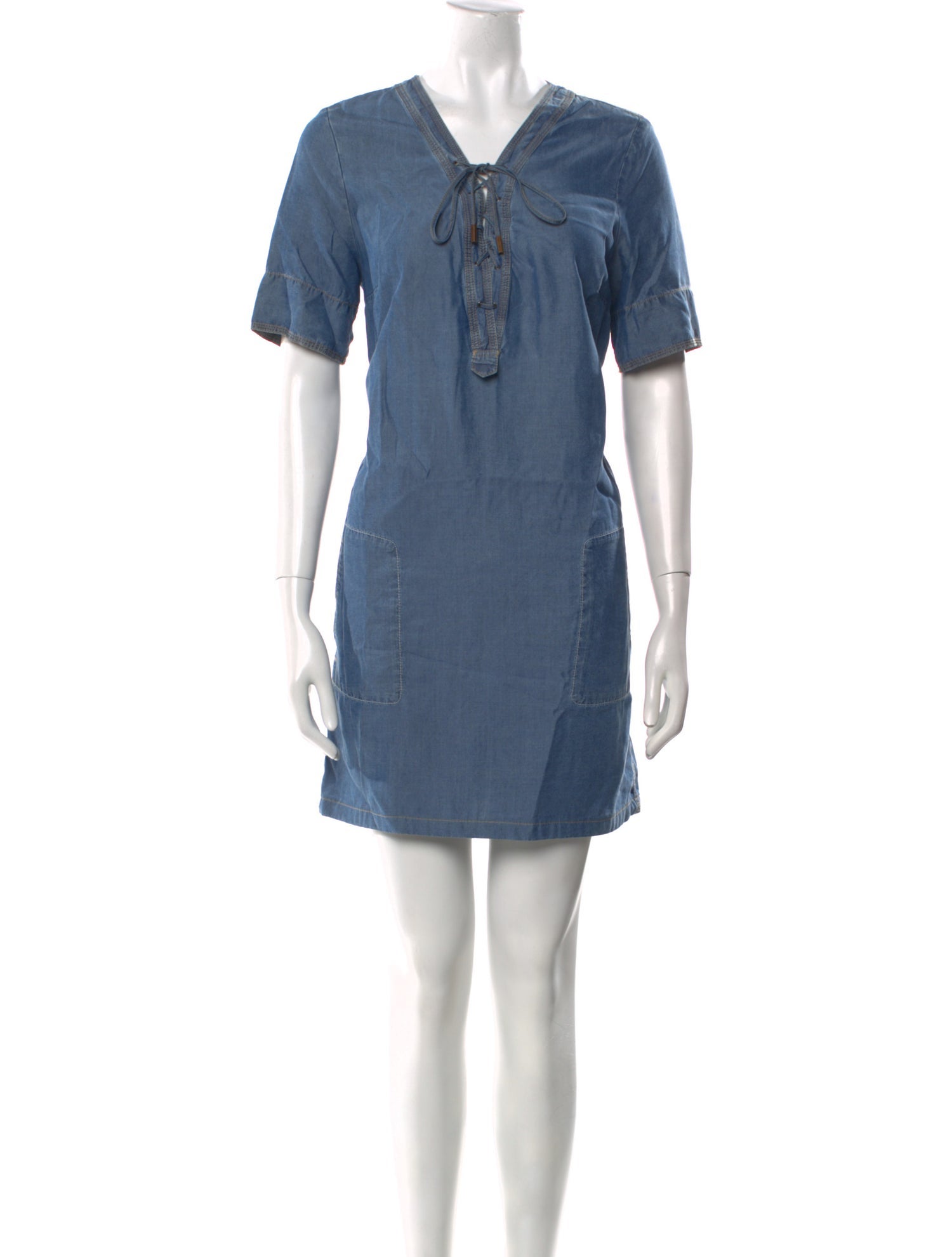 Gerard Darel V-Neck Mini Dress