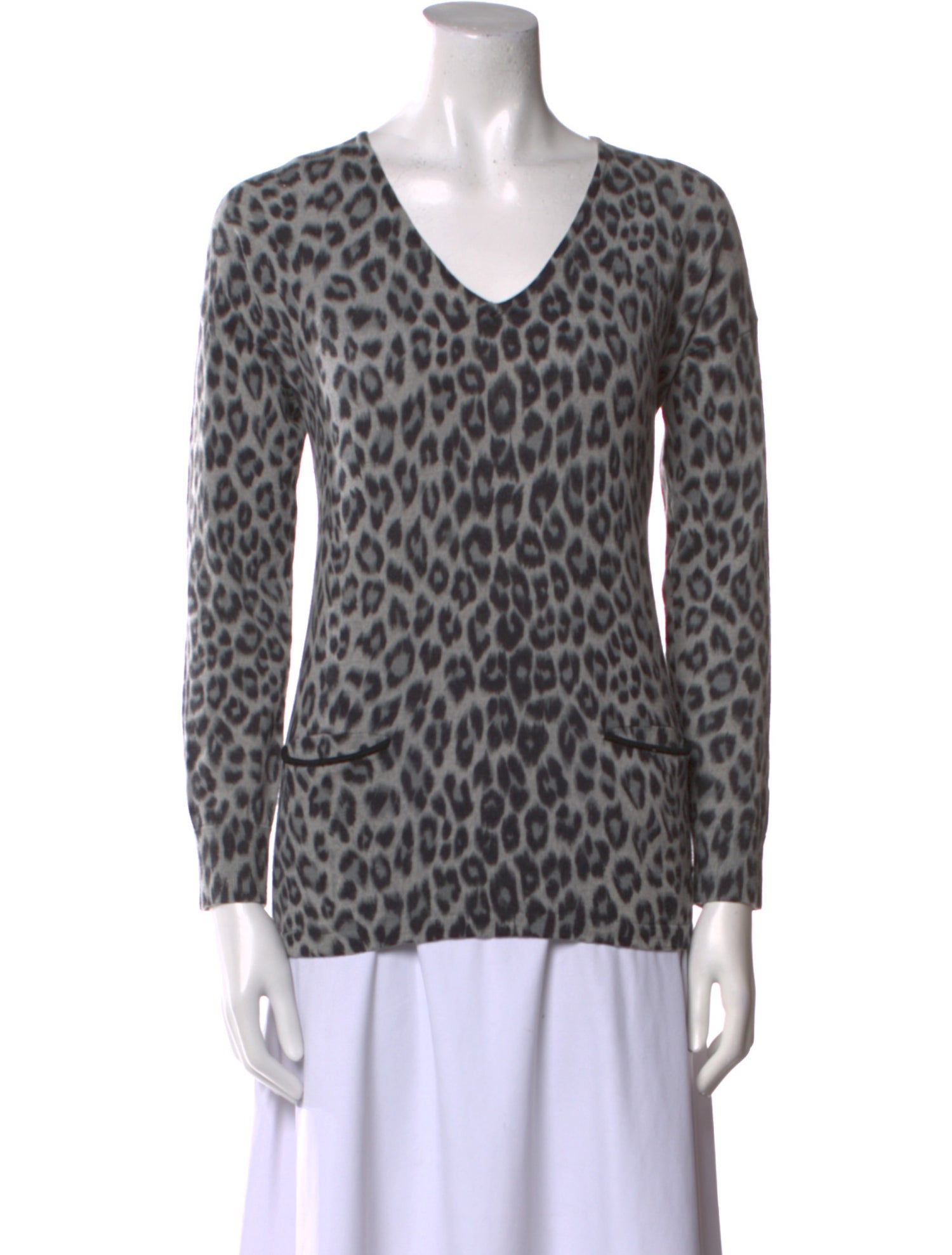 Gerard Darel Wool Animal Print Sweater
