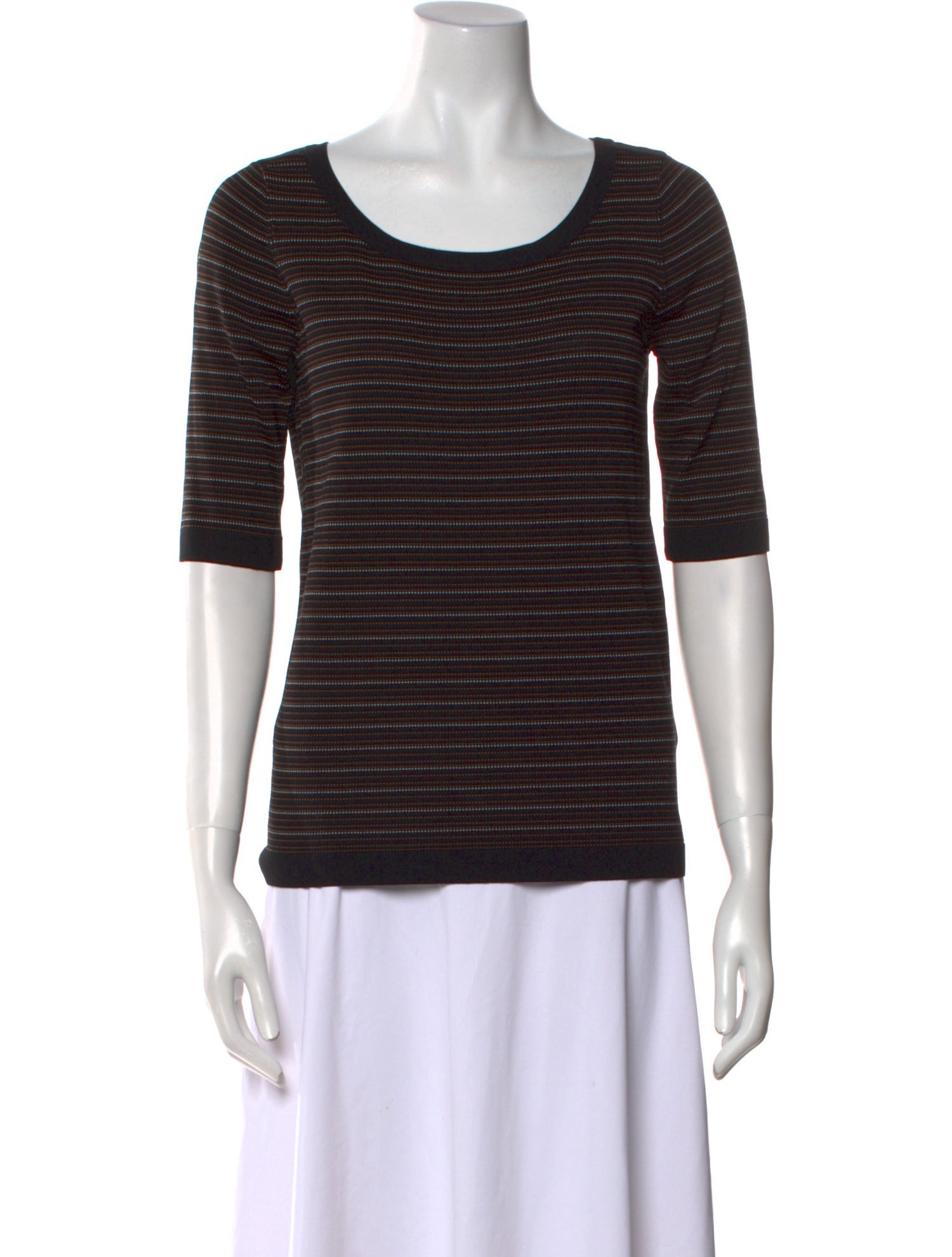 Gerard Darel Striped Scoop Neck Sweater