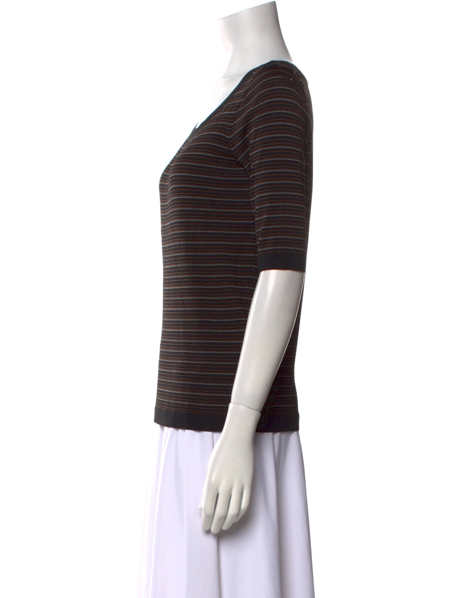 Gerard Darel Striped Scoop Neck Sweater