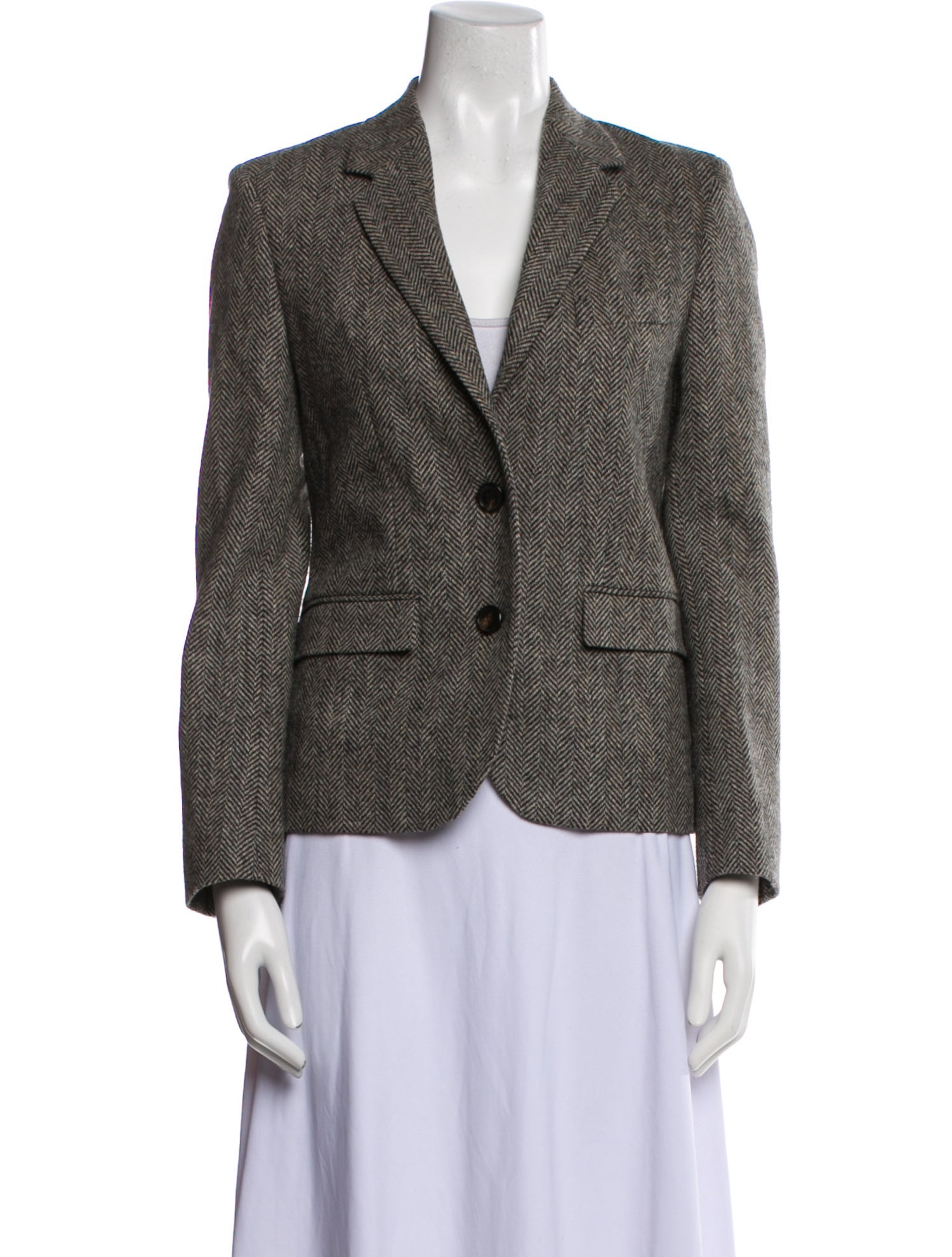 Gerard Darel Virgin Wool Tweed Pattern Blazer