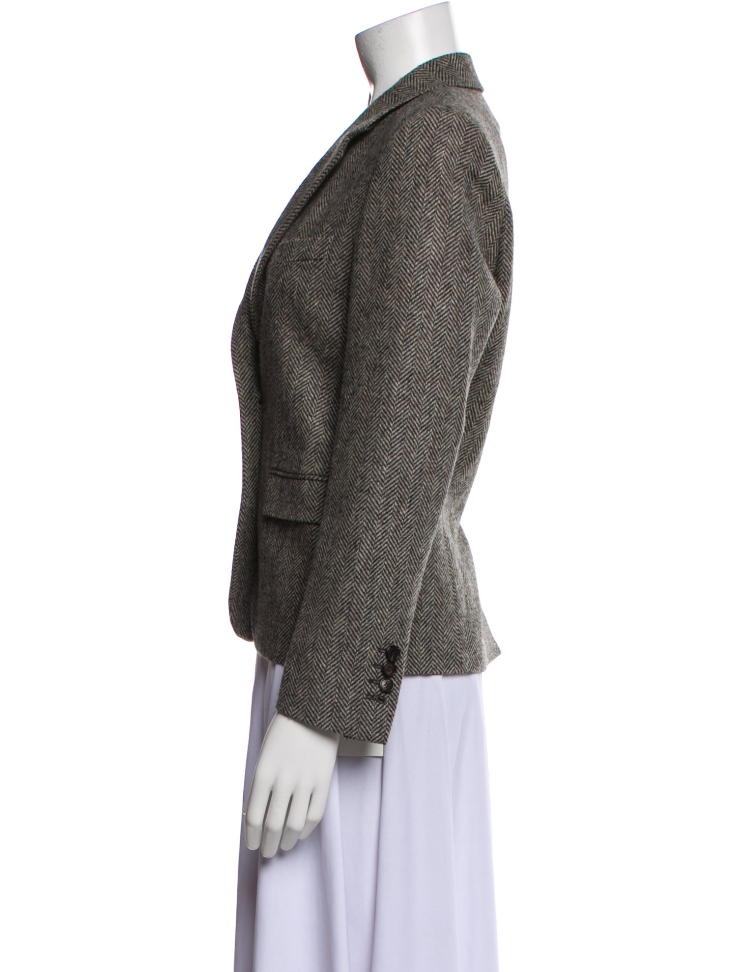 Gerard Darel Virgin Wool Tweed Pattern Blazer