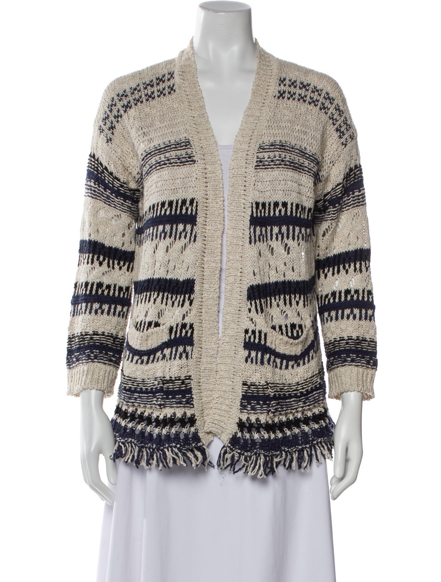 Gerard Darel Striped V-Neck Sweater