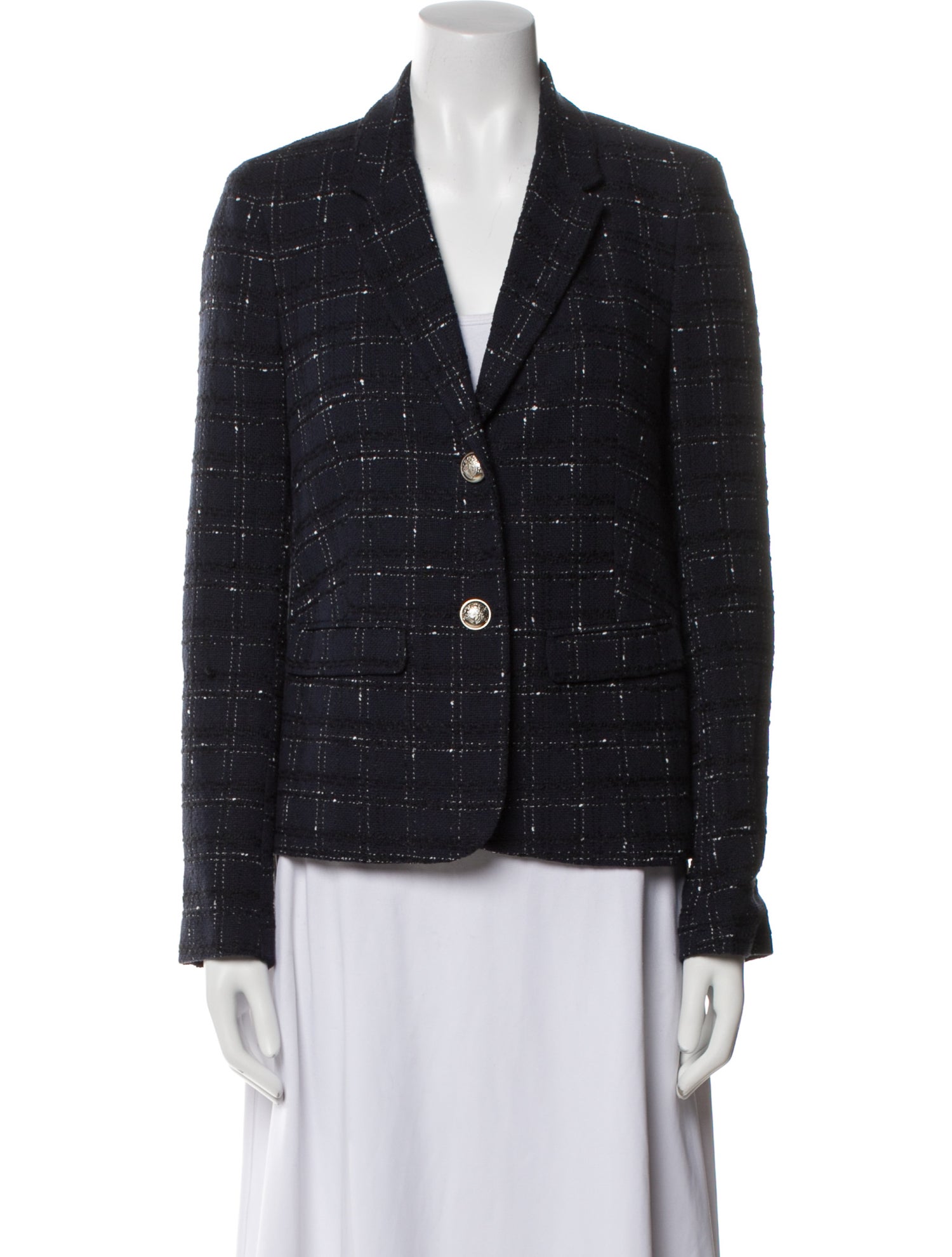 Gerard Darel Plaid Print Blazer