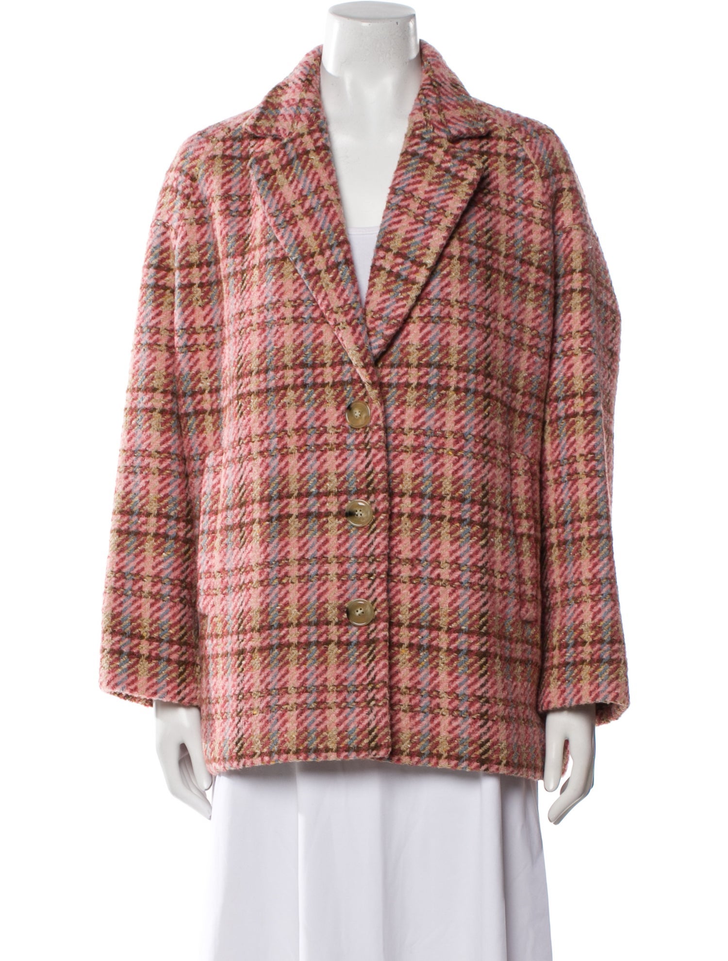 Gerard Darel Plaid Print Blazer w/ Tags