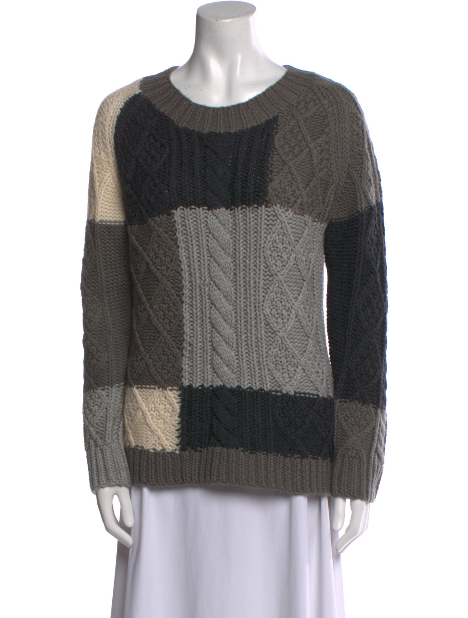 Gerard Darel Wool Colorblock Pattern Sweater