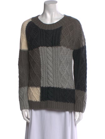 Gerard Darel Wool Colorblock Pattern Sweater