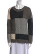 Gerard Darel Wool Colorblock Pattern Sweater