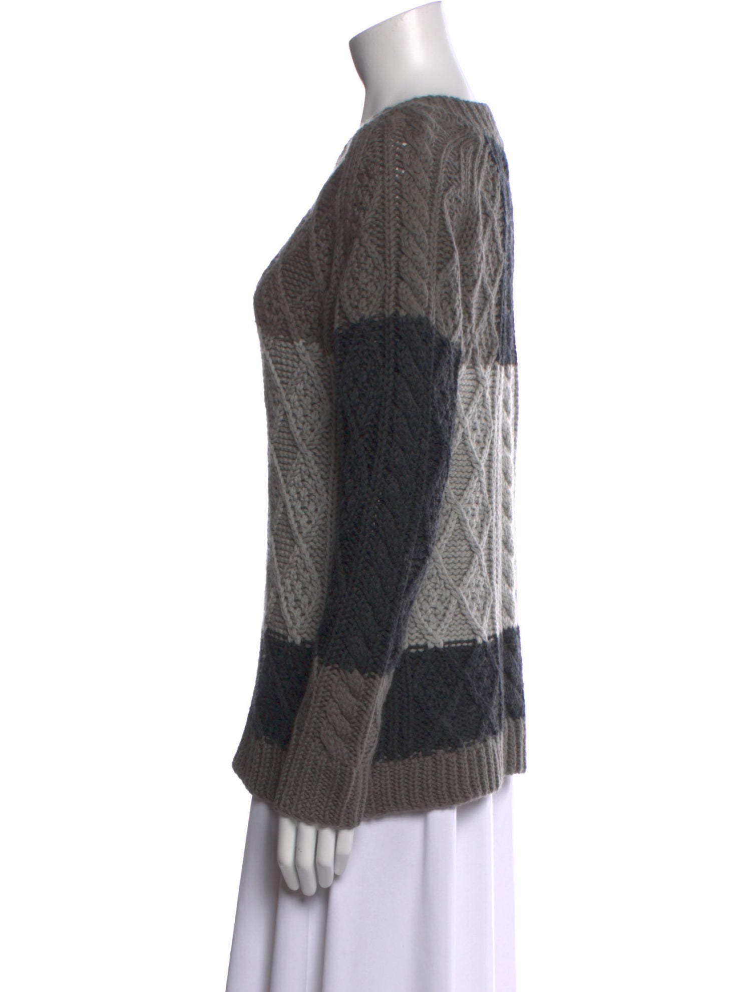 Gerard Darel Wool Colorblock Pattern Sweater