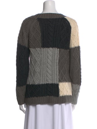 Gerard Darel Wool Colorblock Pattern Sweater