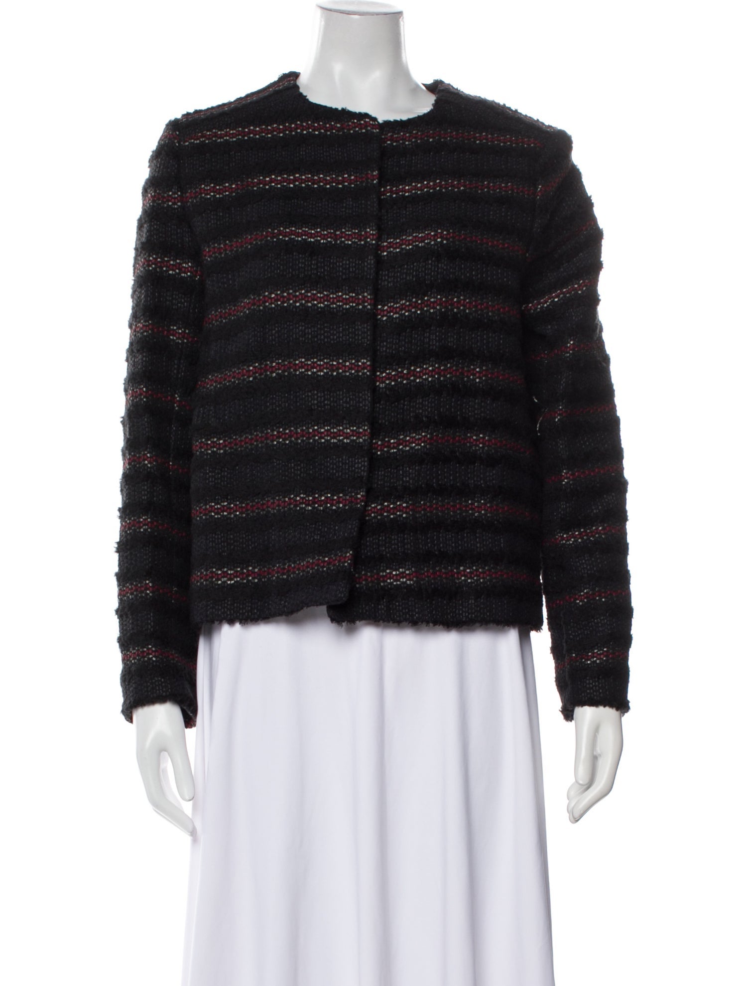 Gerard Darel Tweed Striped Evening Jacket