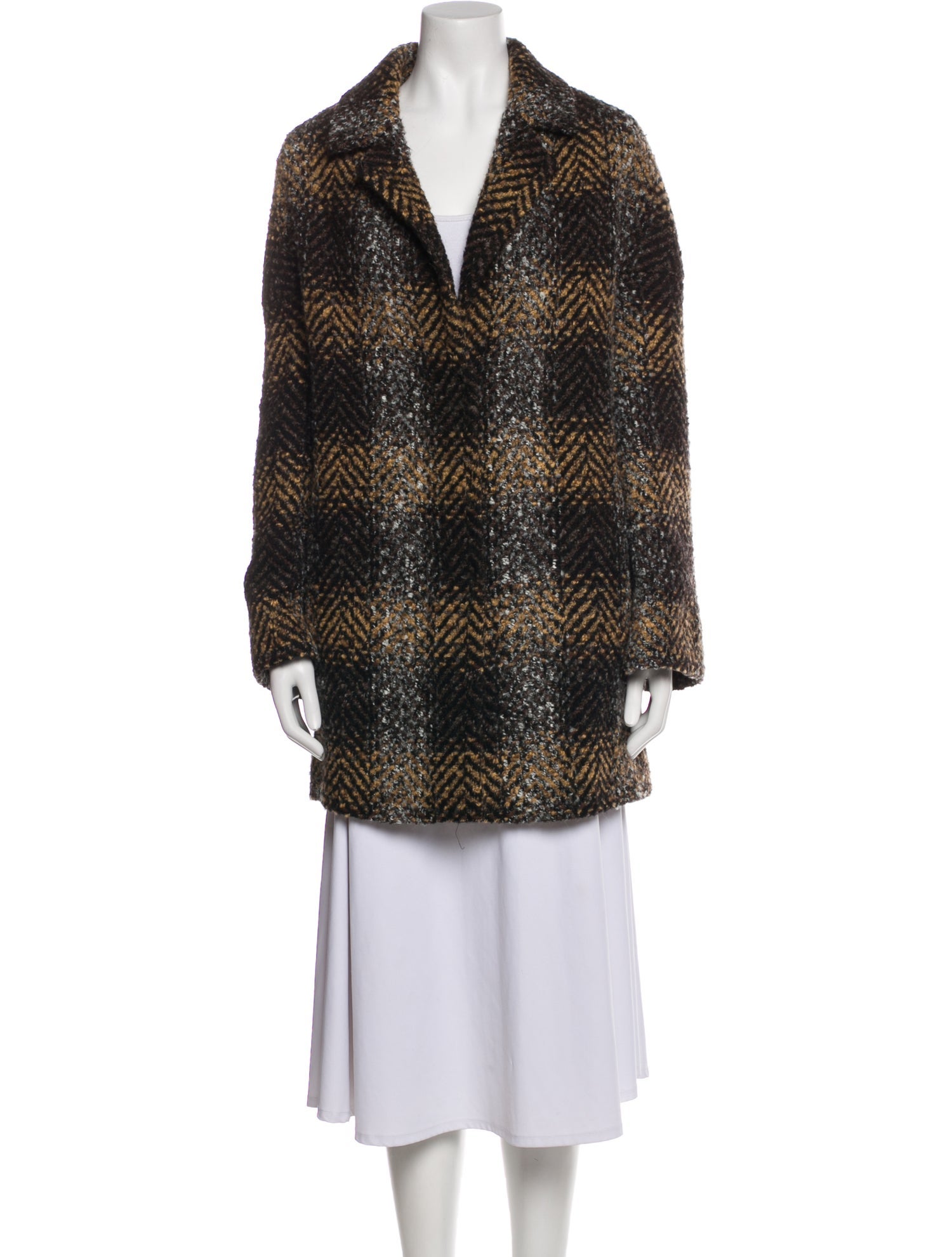 Gerard Darel Wool Tweed Pattern Coat