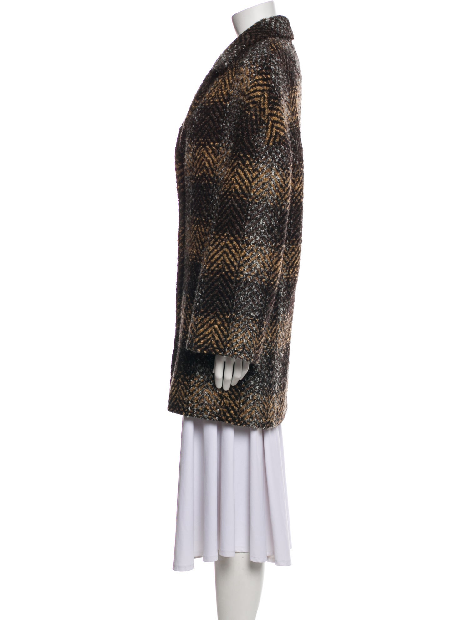 Gerard Darel Wool Tweed Pattern Coat