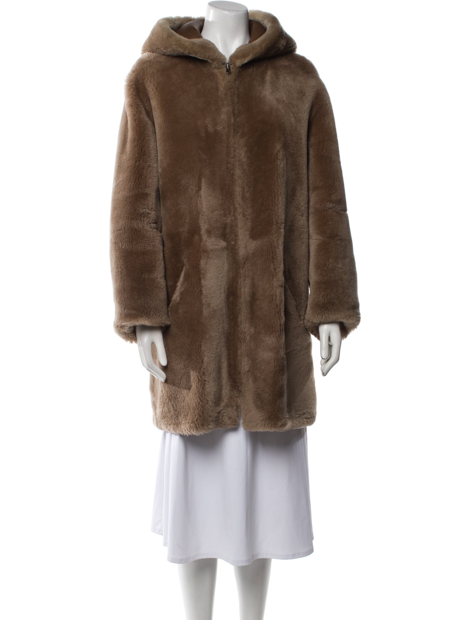 Gerard Darel Shearling Fur Coat