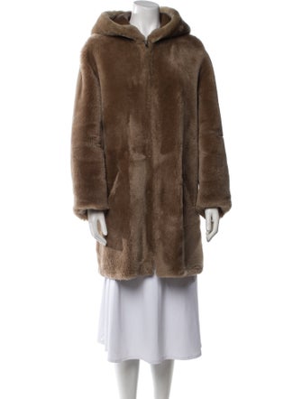 Gerard Darel Shearling Fur Coat