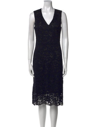 Gerard Darel Lace Pattern Midi Length Dress