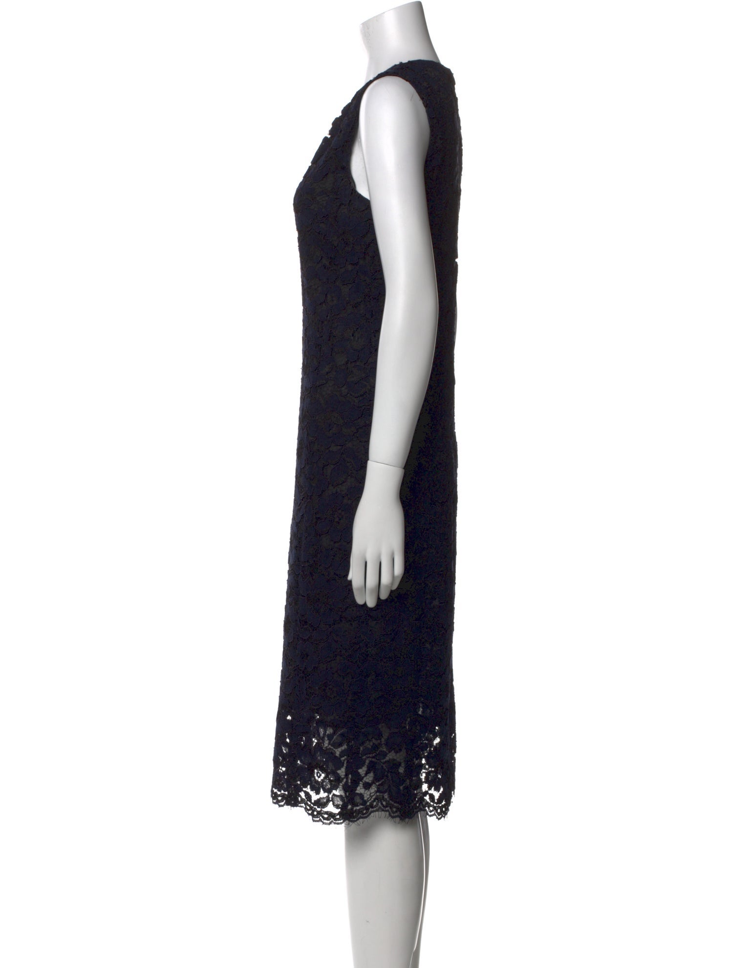 Gerard Darel Lace Pattern Midi Length Dress