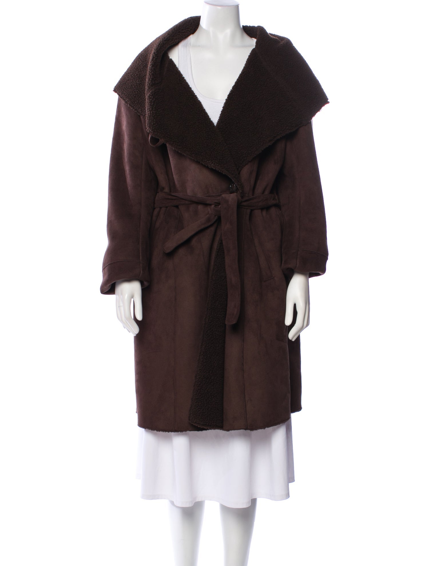 Gerard Darel Faux Leather Faux Fur Coat