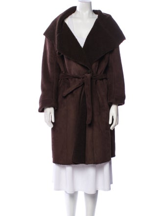 Gerard Darel Faux Leather Faux Fur Coat