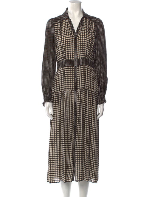 Gerard Darel Plaid Print Long Dress
