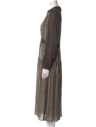 Gerard Darel Plaid Print Long Dress
