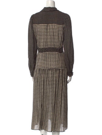Gerard Darel Plaid Print Long Dress