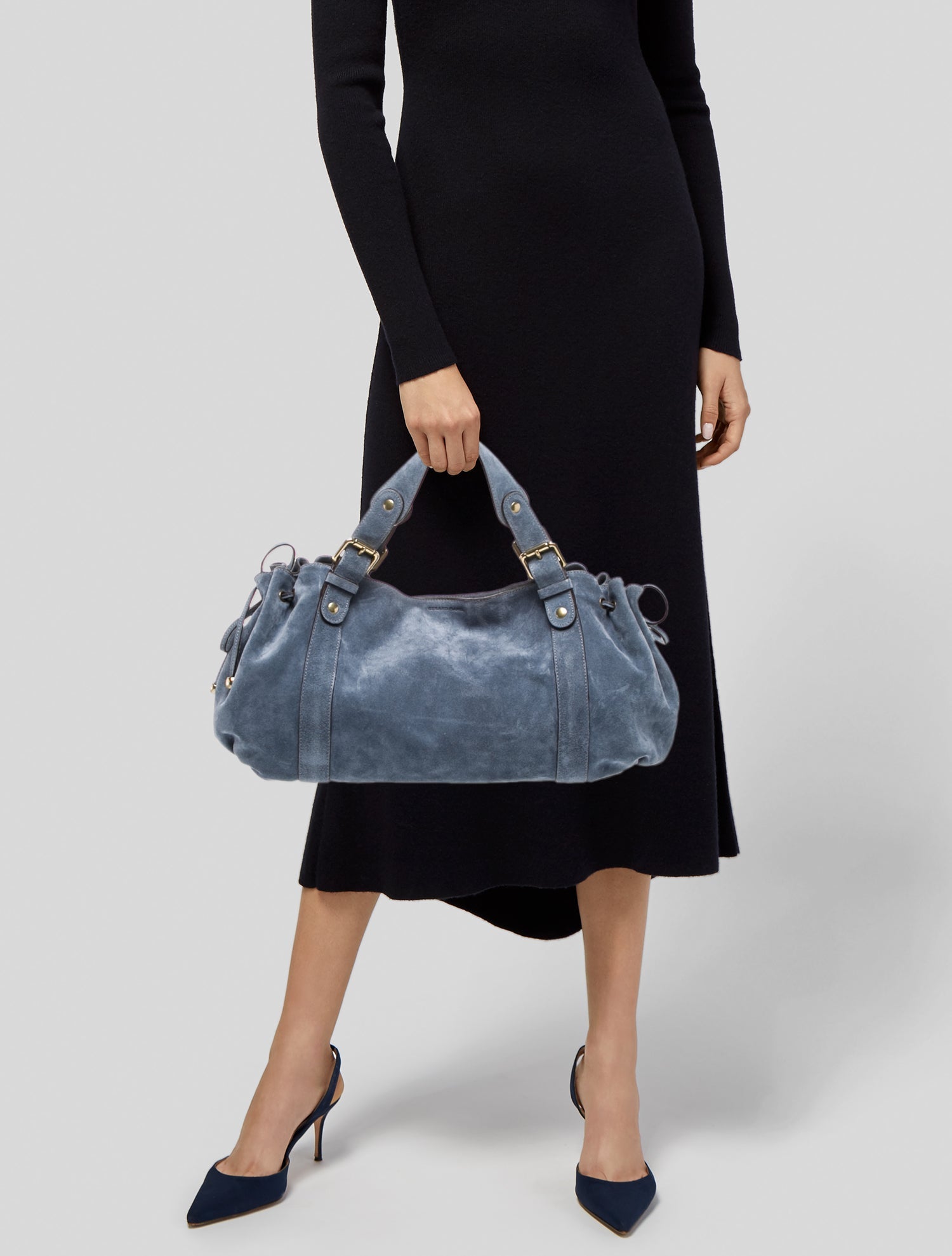 Gerard Darel Suede Top Handle Bag