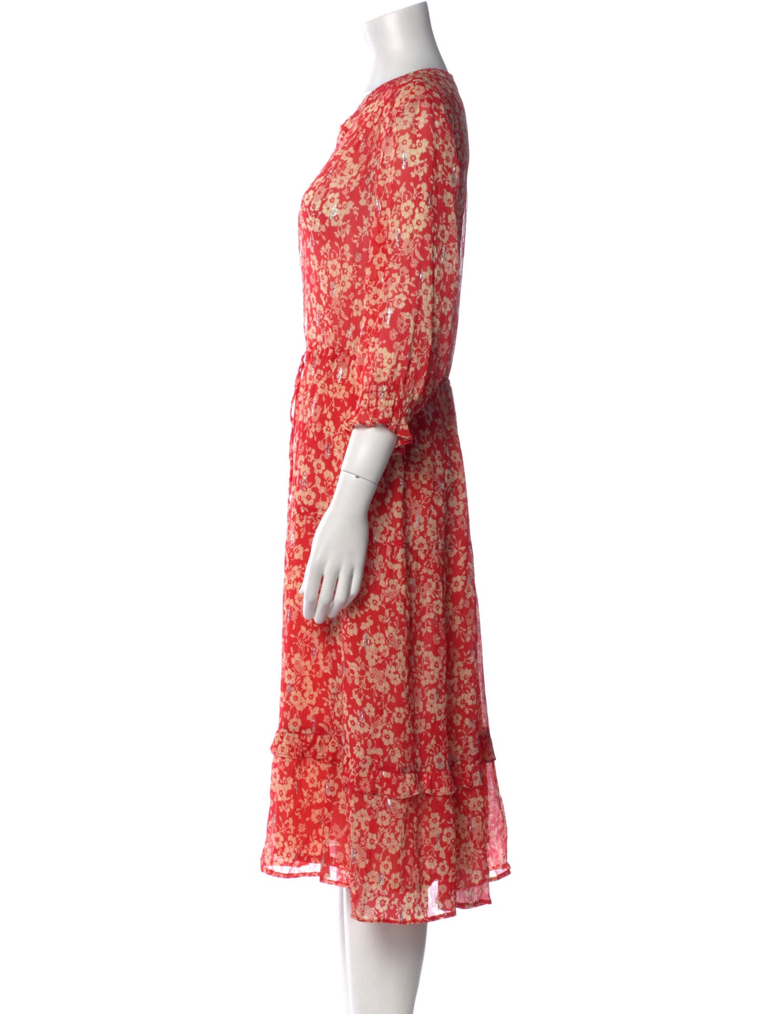 Gerard Darel Floral Print Midi Length Dress