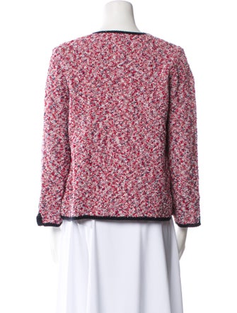 Gerard Darel Tweed Pattern Open Front Sweater
