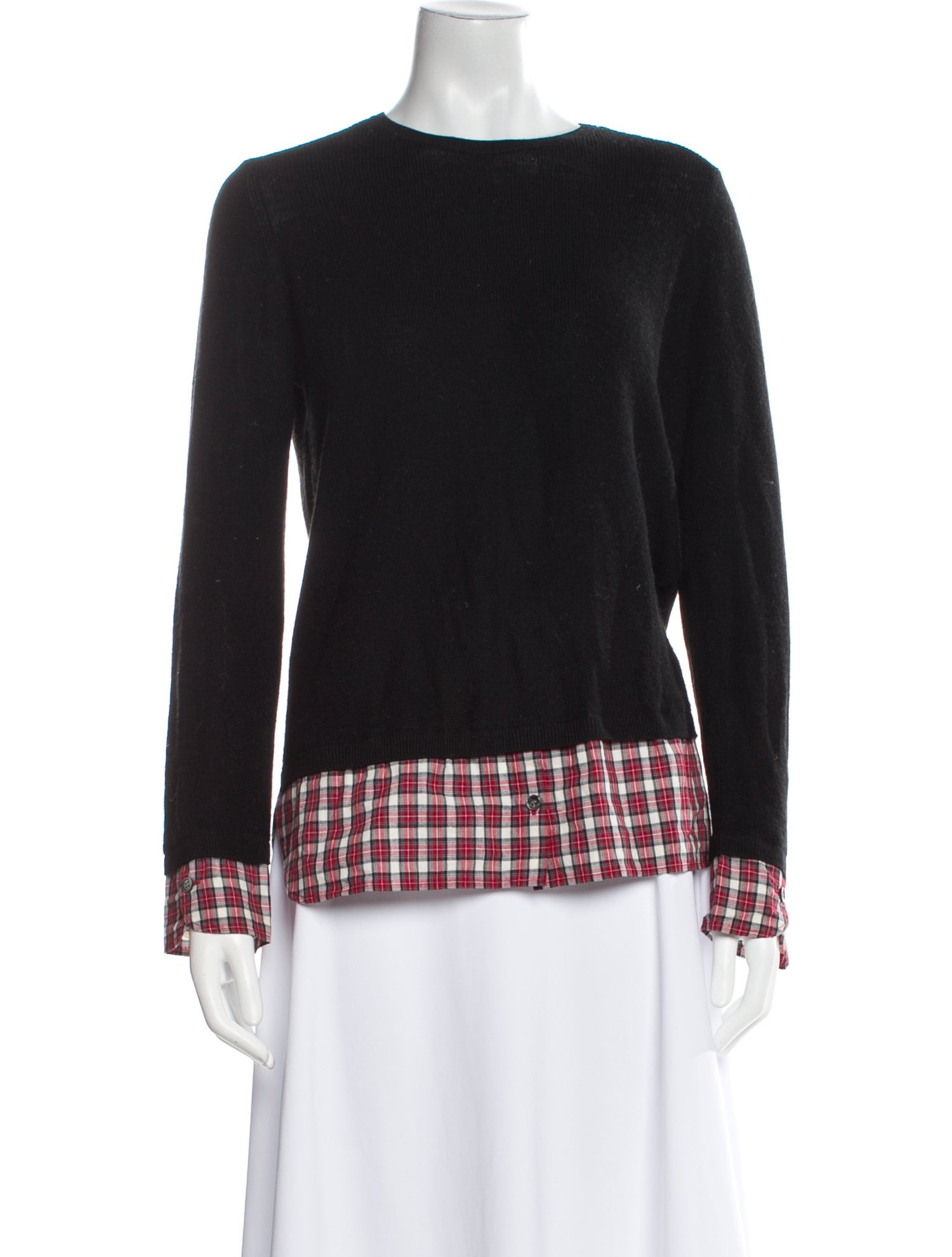 Gerard Darel Colorblock Pattern Crew Neck Sweater