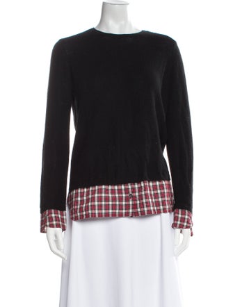 Gerard Darel Colorblock Pattern Crew Neck Sweater