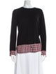 Gerard Darel Colorblock Pattern Crew Neck Sweater