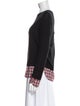 Gerard Darel Colorblock Pattern Crew Neck Sweater