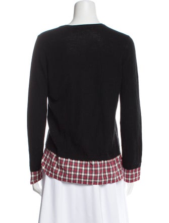 Gerard Darel Colorblock Pattern Crew Neck Sweater