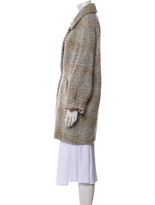 Gerard Darel Tweed Pattern Faux Fur Coat