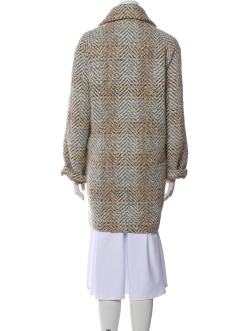 Gerard Darel Tweed Pattern Faux Fur Coat