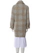 Gerard Darel Tweed Pattern Faux Fur Coat