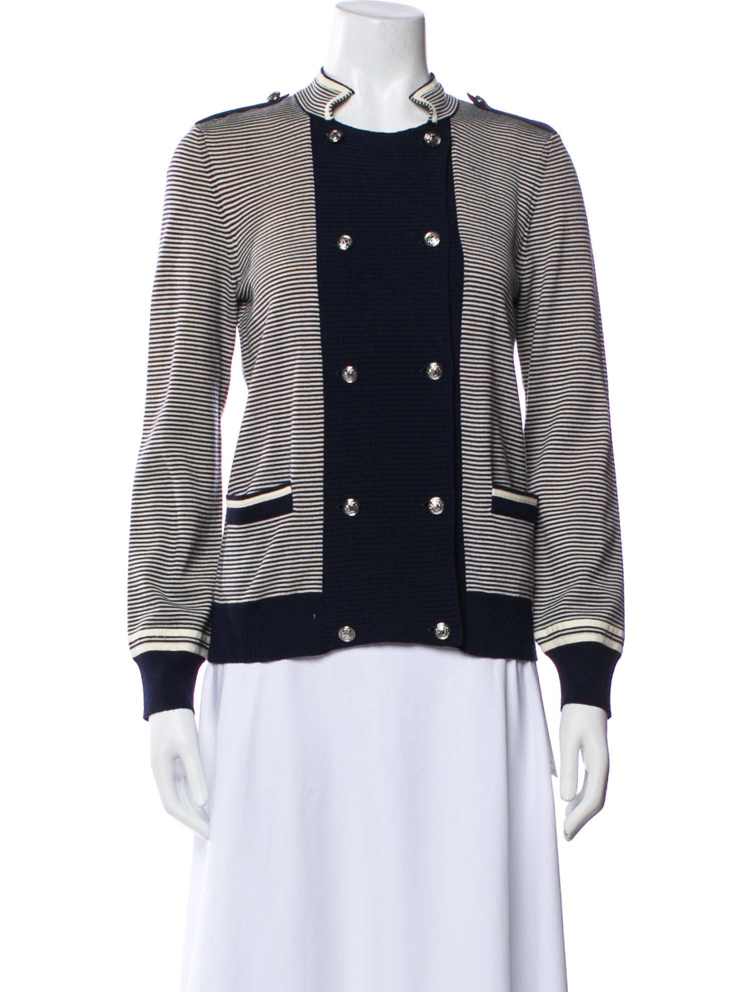 Gerard Darel Wool Striped Evening Jacket