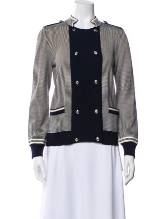 Gerard Darel Wool Striped Evening Jacket