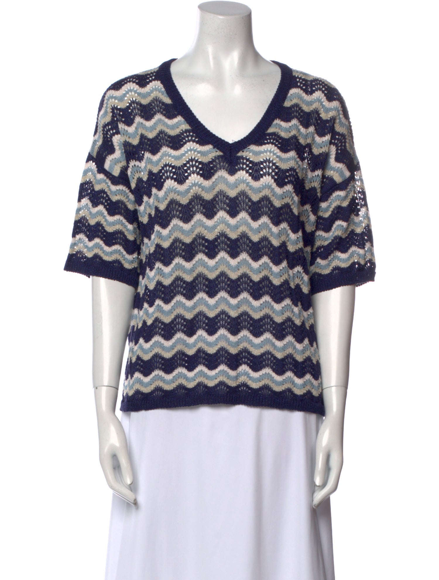 Gerard Darel Striped V-Neck Sweater