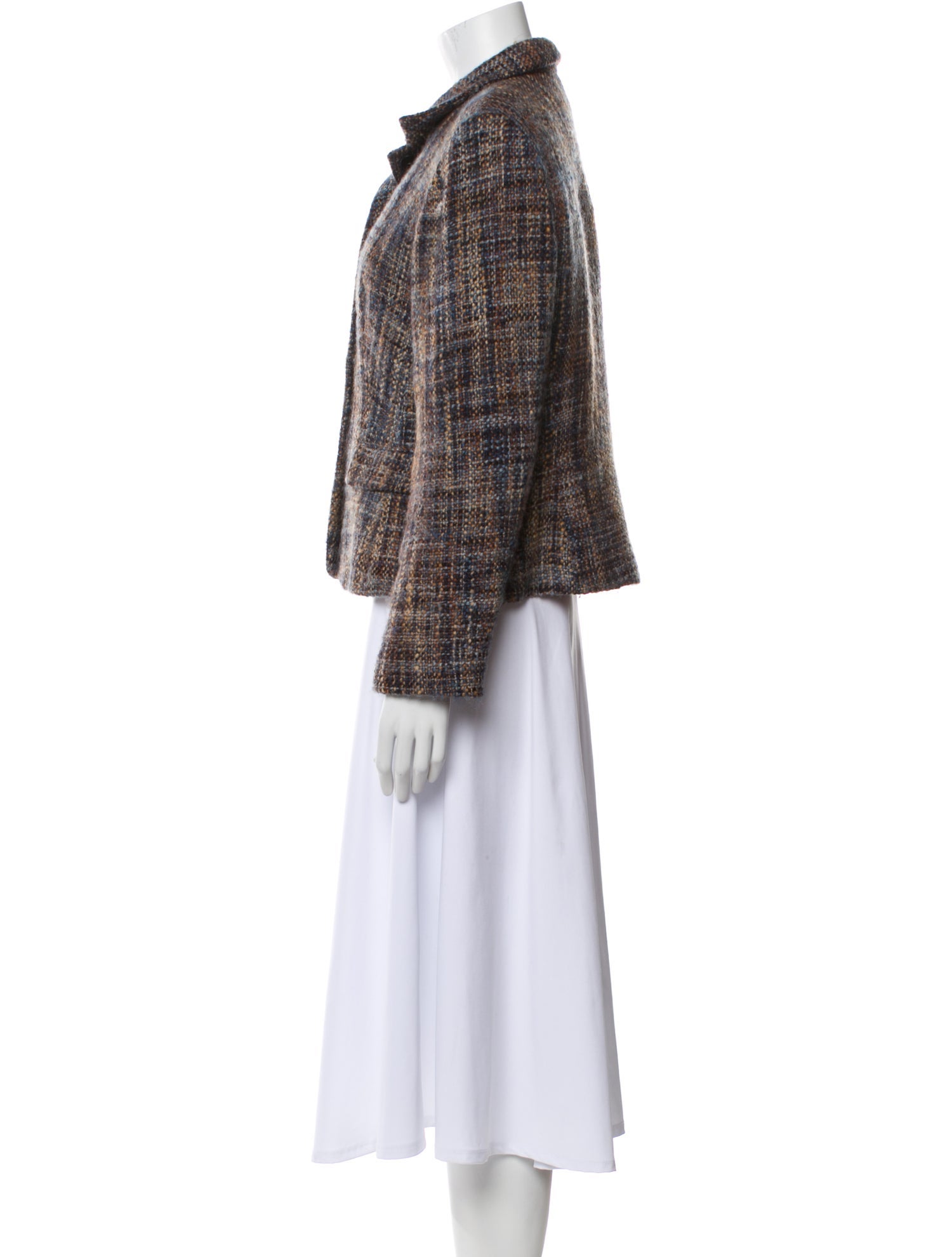Gerard Darel Wool Plaid Print Blazer