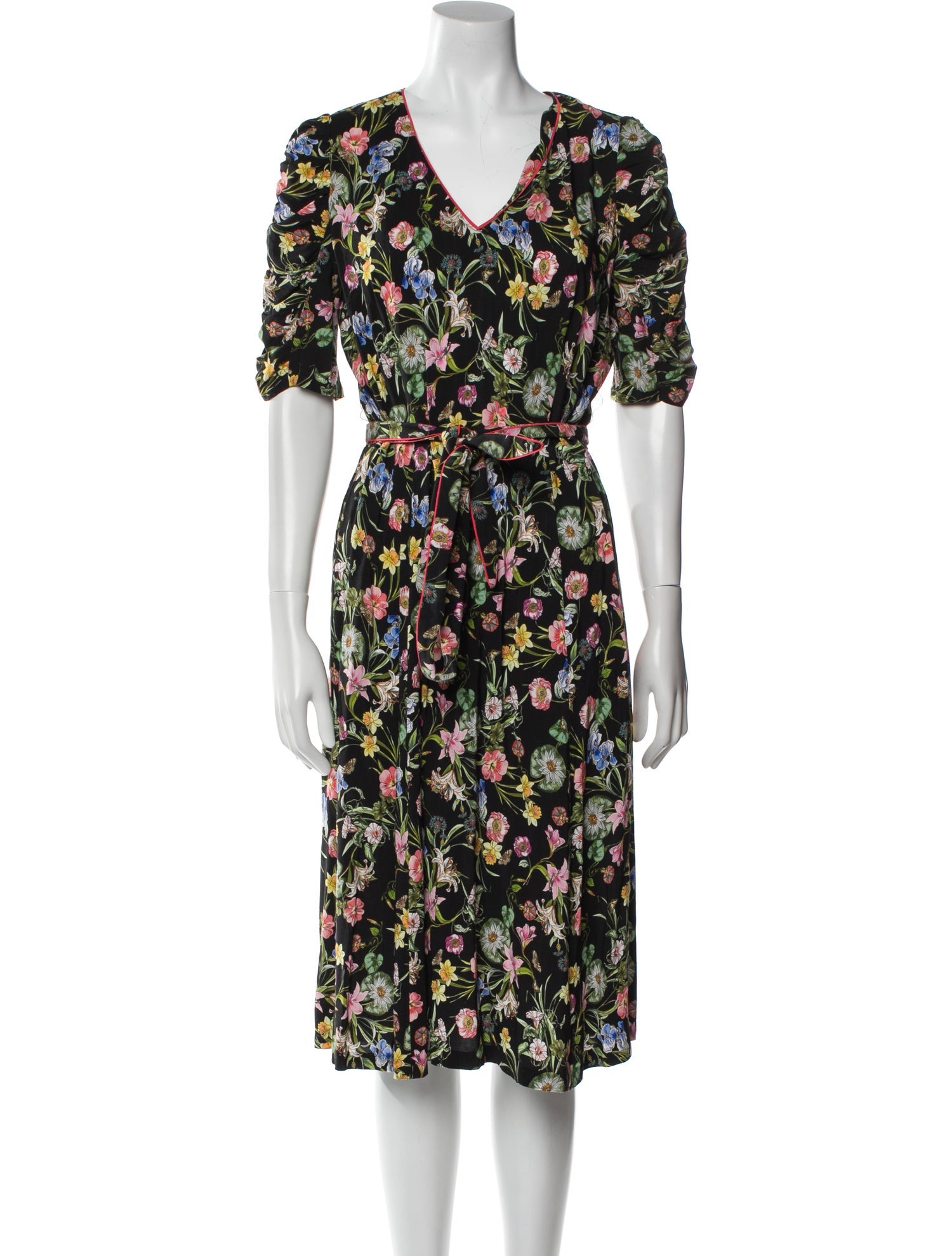 Gerard Darel Floral Print Midi Length Dress