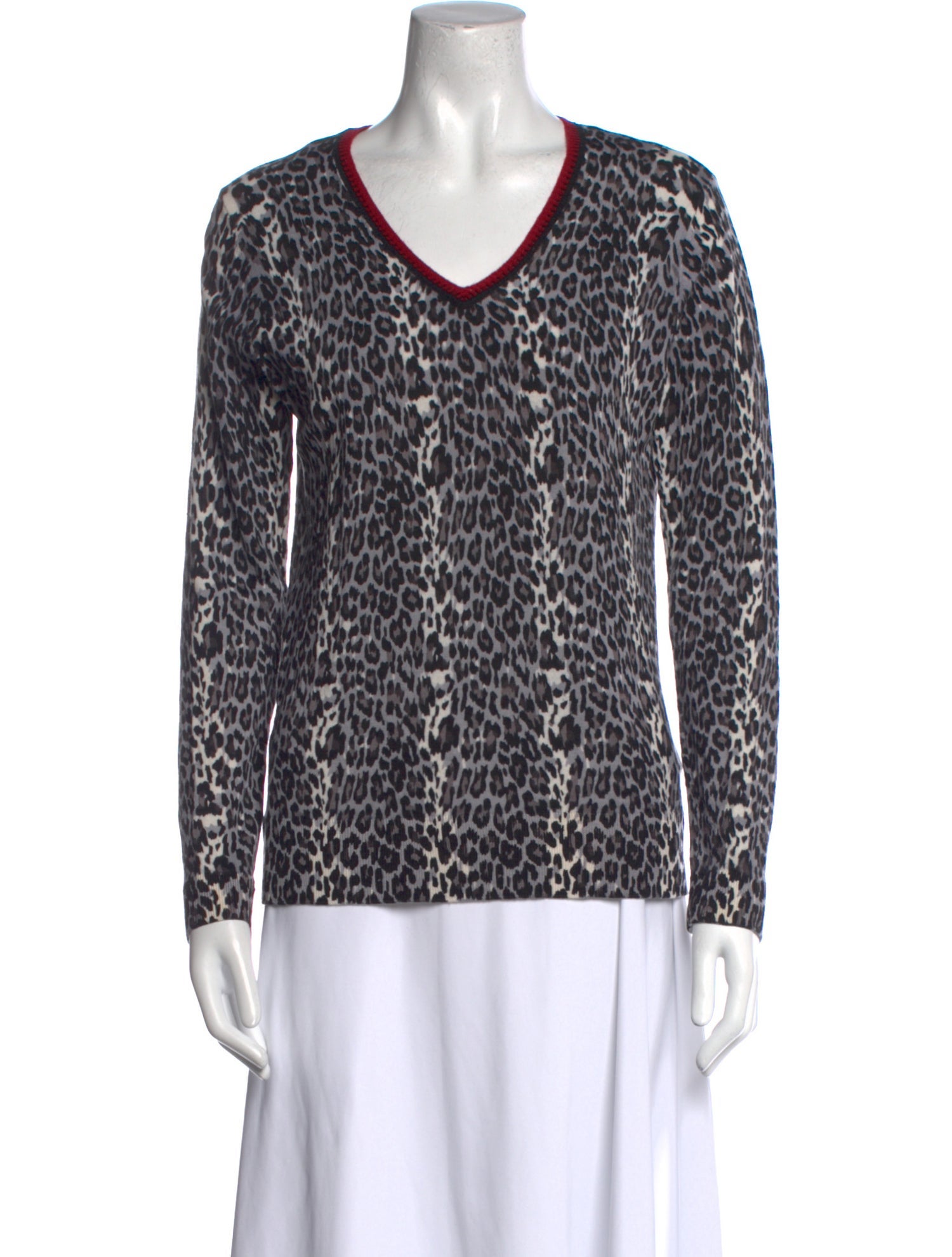 Gerard Darel Merino Wool Animal Print Sweater