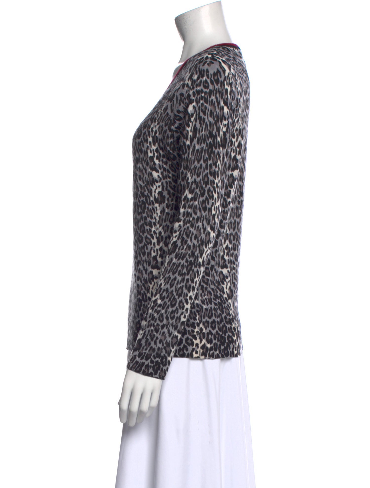 Gerard Darel Merino Wool Animal Print Sweater