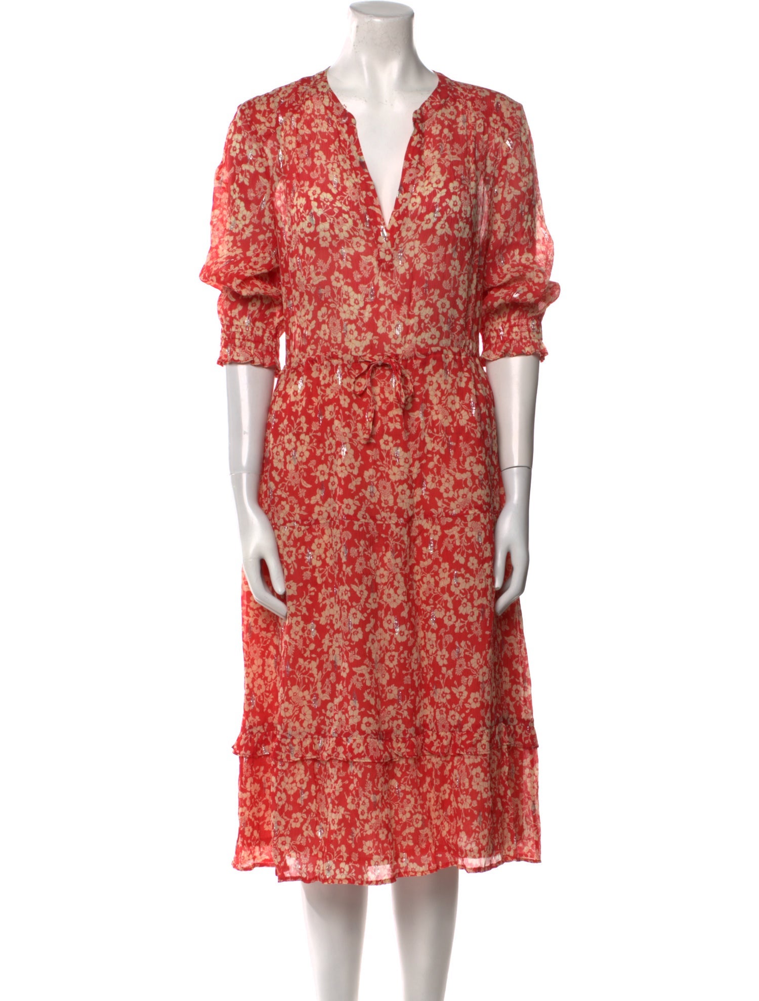 Gerard Darel Floral Print Midi Length Dress